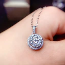 S925 Silver Crescent Moissanite D VVS Women's Necklace Luxury Star and Moon Pendant Elegant Clavicle Chain Cute Jewelry