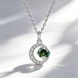 S925 Silver Crescent Moissanite D VVS Women's Necklace Luxury Star and Moon Pendant Elegant Clavicle Chain Cute Jewelry