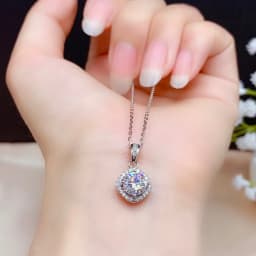 S925 Silver Crescent Moissanite D VVS Women's Necklace Luxury Star and Moon Pendant Elegant Clavicle Chain Cute Jewelry