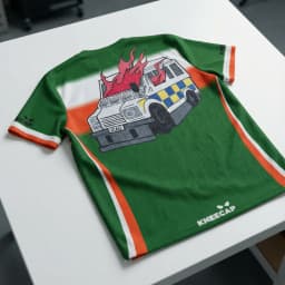2026 Summer New Kneecap "Burning Police Van" Football Jersey, Family Matching T-shirt Suitable for Daily and Training Wear