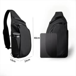 Fashion Simple Crossbody Bag with Water Bottle Pocket Casual Sling Backpack Solid Color Shoulder Bag Outdoor Sport