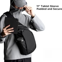 Fashion Simple Crossbody Bag with Water Bottle Pocket Casual Sling Backpack Solid Color Shoulder Bag Outdoor Sport