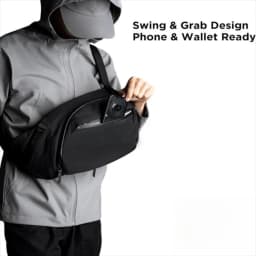 Fashion Simple Crossbody Bag with Water Bottle Pocket Casual Sling Backpack Solid Color Shoulder Bag Outdoor Sport