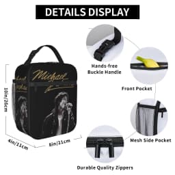 Insulated Lunch Bags Singer Michael Jacksons MJ Tour 2026 Merch Food Box INS Trendy Thermal Cooler Lunch Box For School