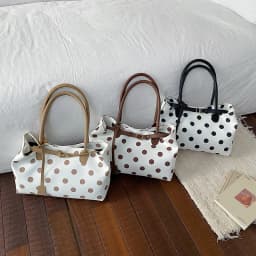 New Korean Stylish Polka Dot Tote Bag Personalized Casual Shoulder Bag Belt Decor Simple Versatile Commuter Underarm Bags