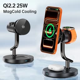 HaaYot Qi2.2 25W Magnetic Wireless Charger Stand for iPhone 17/16 Fast Charging,AI Cooling Charging Pad for Galaxy S25/S26 Ultra