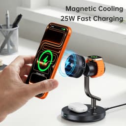 HaaYot Qi2.2 25W Magnetic Wireless Charger Stand for iPhone 17/16 Fast Charging,AI Cooling Charging Pad for Galaxy S25/S26 Ultra