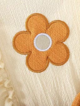 Children's Clothing Summer Fashion Elegant Long Sleeved Floral Waist Bow Decoration Ruffled Collar Dress Mid Length Skirt
