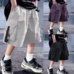 Summer Cool Teen Boys Short Pants Loose Style Casual Big Pocket Mid-length Shorts For 4-14 Years Kids Bermuda Trousers