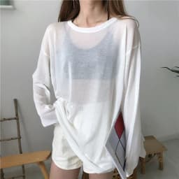 Sheer T-shirts Women Summer Sun-proof Cool Breathable Long Sleeve T Shirt Solid Loose All-match See Through Sun Protection Top