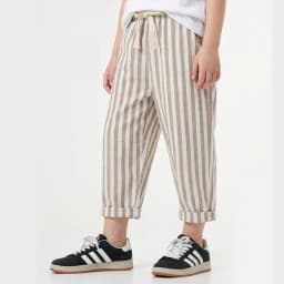 Kids Pants Toddler Striped Cotton Linen Pants Loose Fit Casual Summer Trousers for Children
