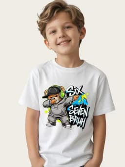 Italian Brainrot Brush Boys Cotton T-Shirt SIX SEVEN 67 Digital Puzzle Print Kids Casual Top Children's Short Sleeved Tee Shirt