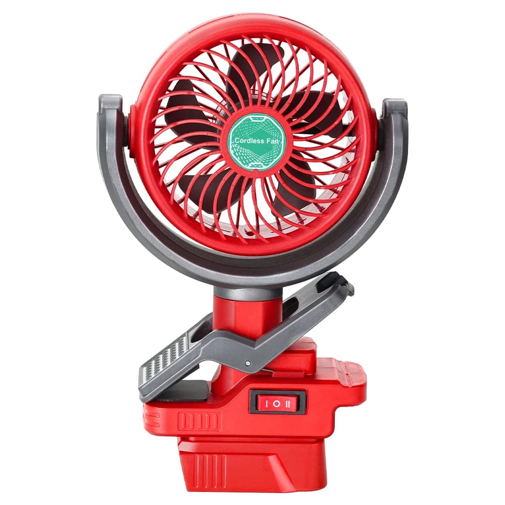 Cordless Clip Fan for Milwaukee M18 18V Battery 2 Speed Dual USB Portable for Stroller Camping Outdoor (Battery Not Included)