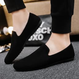 Hot Sale Black Loafers Men Summer Flat Shoes Comfortable Lightweight Men's Casual Shoes Non-slip Slip-on Shoes Man Lazy Shoes