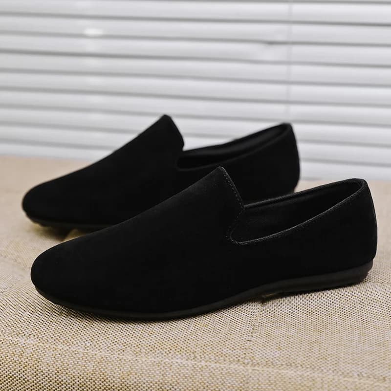 Hot Sale Black Loafers Men Summer Flat Shoes Comfortable Lightweight Men's Casual Shoes Non-slip Slip-on Shoes Man Lazy Shoes