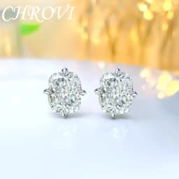 Exquisite 925 Sterling Silver Ice Flower Long Pillow-Shaped White Zircon Stud Earrings Simple Single Diamond Gold Earrings