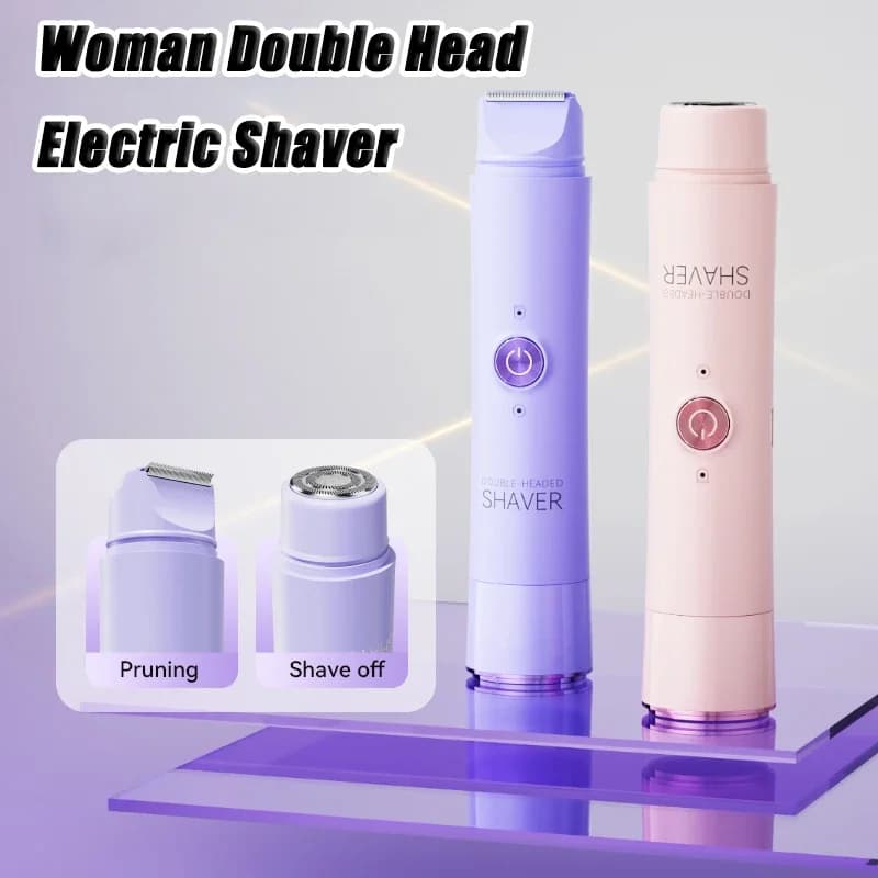 Electric Shaver for Woman Double Head Dual Purpose Female Razor Body Epilator Leg Underarm Bikini Electric Hair Remover Trimmer