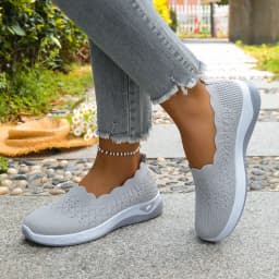 Women shoes Orthopedic Knit Walking Shoes Breathable Slip-On Loafers Soft Non-Slip Wedge Sneakers Comfortable Casual Footwear