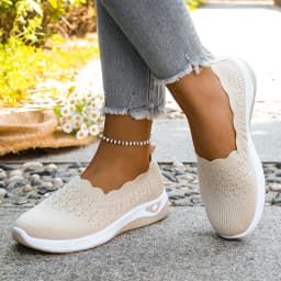 Women shoes Orthopedic Knit Walking Shoes Breathable Slip-On Loafers Soft Non-Slip Wedge Sneakers Comfortable Casual Footwear
