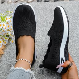 Women shoes Orthopedic Knit Walking Shoes Breathable Slip-On Loafers Soft Non-Slip Wedge Sneakers Comfortable Casual Footwear