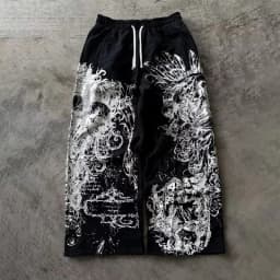2026 Y2K Retro Casual Pants Gothic Skull Direct Spray Printing Floor Pants Oversized Unisex Streetwear Fashion Clothing Joggers