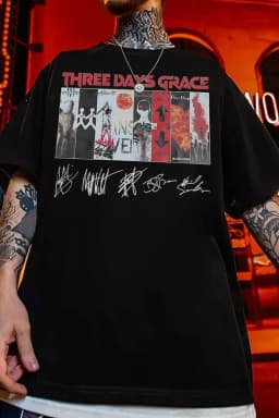 Fashion 2026 Three Days Grace Canada Band Graphic TShirt Mens Womens Cotton Tee Summer Casual Short Sleeve Round Neck Clothing
