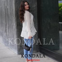 KONDALA Sexy Chiffon Transparent Women Blouses Bow Tie Patchwork Loose Ruffles Shirts Fashion 2026 Summer Beach Holiday Outwear