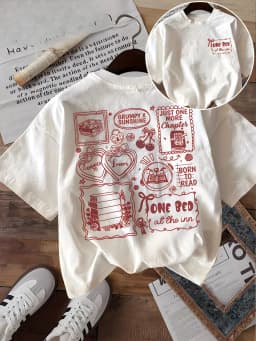 Born To Read Graphic T-Shirt Women Bookish Coquette Aesthetic Print Tee Vintage Harajuku Short Sleeve Casual Summer Fashion Top