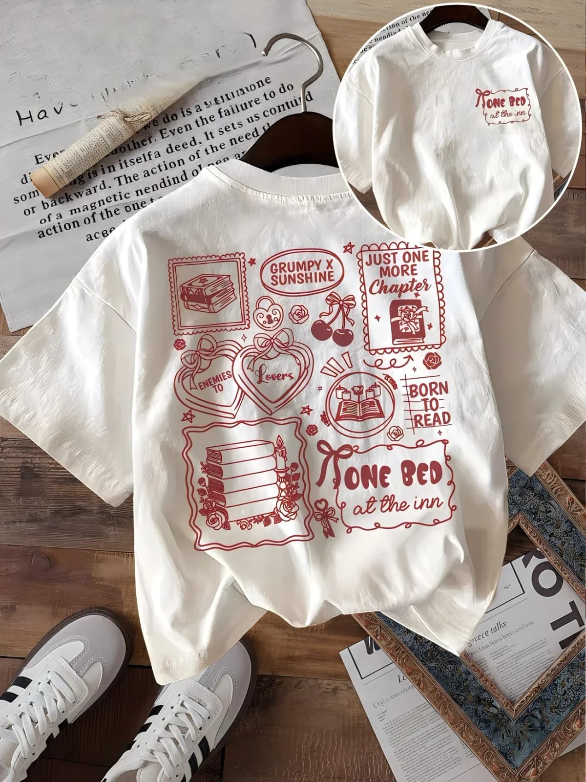 Born To Read Graphic T-Shirt Women Bookish Coquette Aesthetic Print Tee Vintage Harajuku Short Sleeve Casual Summer Fashion Top
