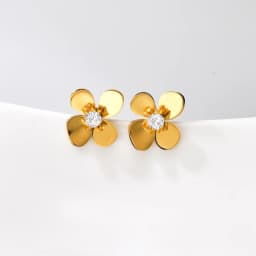 New Fashion Elegant Floral Daisy Earrings For Women Creative Stainless Steel 18k Gold Plated Minimalist Jewelry Gifts