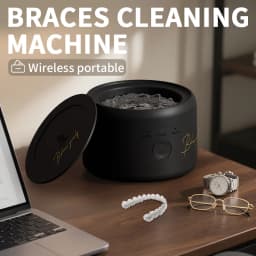 USB Electric Ultrasonic Cleaning Machine, Multi-Function for Denture Braces Box Invisible Retainer, Cleaner Device