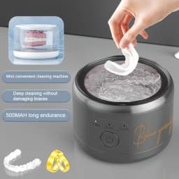 USB Electric Ultrasonic Cleaning Machine, Multi-Function for Denture Braces Box Invisible Retainer, Cleaner Device