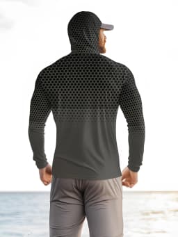 Men Hood Fishing Shirt Long Sleeve Fishing Clothing Fishing T Shirt UV Protection Fishing Shirt Fishing Apparel Quick Dry