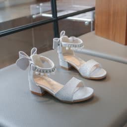 Children's Fashionable Open-Toe Sandals Rhinestone Bow Performance Shoes for Girls Ages 3–18 High-heeled Shoes for Kids Sandals