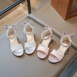Children's Fashionable Open-Toe Sandals Rhinestone Bow Performance Shoes for Girls Ages 3–18 High-heeled Shoes for Kids Sandals
