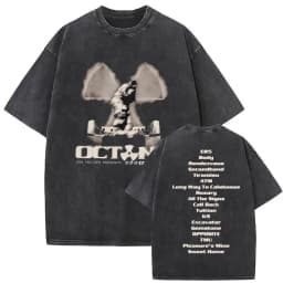 Rapper Don Toliver Octane Tour Album 2026 Vintage Washed Graphics T Shirts Men's Hip Hop Gothic Short Sleeve T-shirts Streetwear