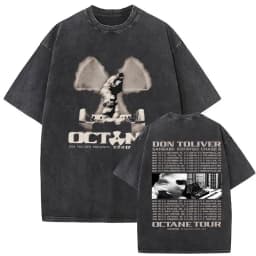 Rapper Don Toliver Octane Tour Album 2026 Vintage Washed Graphics T Shirts Men's Hip Hop Gothic Short Sleeve T-shirts Streetwear