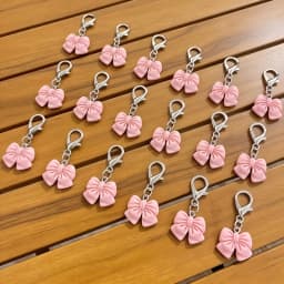 20Pink bow keychain bulk set-Providing elegant wedding gifts for guests at the bridal shower-Women's Anniversary Gift Zinc Alloy