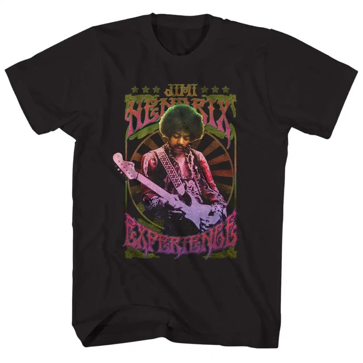 Retro Jimi Hendrix Rock Musician and Electric Guitarist T-Shirt 100% Cotton Graphic Tee Men Women Summer Streetwear Top