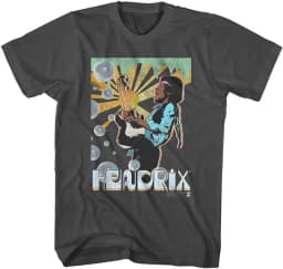 Retro Jimi Hendrix Rock Musician and Electric Guitarist T-Shirt 100% Cotton Graphic Tee Men Women Summer Streetwear Top