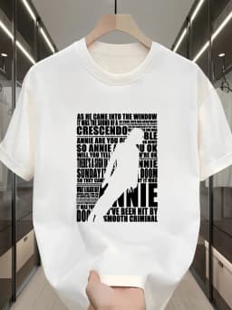 Michael Jackson - American Print Pattern Short-Sleeved Children's T-Shirt for Boys and Girls, 100% Cotton, Loose-Fitting Top