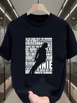 Michael Jackson - American Print Pattern Short-Sleeved Children's T-Shirt for Boys and Girls, 100% Cotton, Loose-Fitting Top