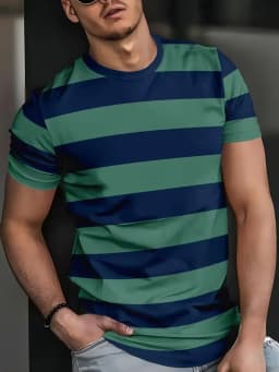 T-Shirt for Men Classic Plaid Stripe Print Casual T-Shirts Summer Fashion Harajuku Oversized Short Sleeve O-Neck Men's Clothing