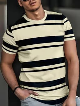 T-Shirt for Men Classic Plaid Stripe Print Casual T-Shirts Summer Fashion Harajuku Oversized Short Sleeve O-Neck Men's Clothing
