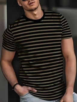 T-Shirt for Men Classic Plaid Stripe Print Casual T-Shirts Summer Fashion Harajuku Oversized Short Sleeve O-Neck Men's Clothing