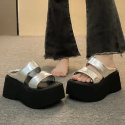 Platform Slippers Women Summer Wear Fashion 2026 New Style Increase Sandals Casual Everything Muffin Flip-flops Beach Shoes