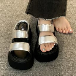 Platform Slippers Women Summer Wear Fashion 2026 New Style Increase Sandals Casual Everything Muffin Flip-flops Beach Shoes