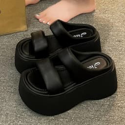 Platform Slippers Women Summer Wear Fashion 2026 New Style Increase Sandals Casual Everything Muffin Flip-flops Beach Shoes
