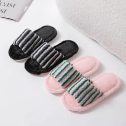 Fluffy Women's Slippers Home Striped Colourful Designer Woman Shoes Flats Autumn Winter Indoor Fuzzy Fur Slides Non-Slip Unisex