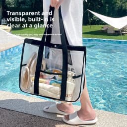 Transparent Zipper Storage Bag with Handle, Large Travel Organizer for Home and Travel, Durable and Practical Design